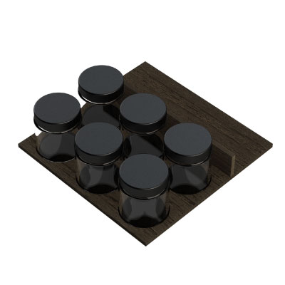 Inserto portaspezie tappo nero per portaposate V2