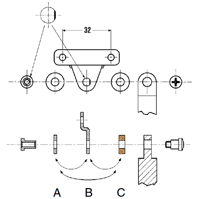 Kit fissaggio anta con telaio per braccio mod. 600 e 601