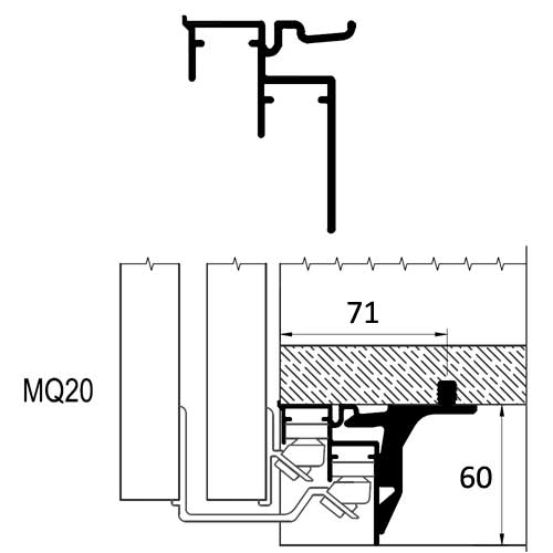 Binario guida inferiore alluminio Master Quick Binario guida inferiore alluminio Master Quick