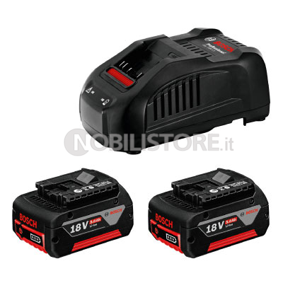 Starter Set Bosch 2 Batterie GBA 18V 5.0Ah + Caricabatteria GAL 1880 CV Professional
