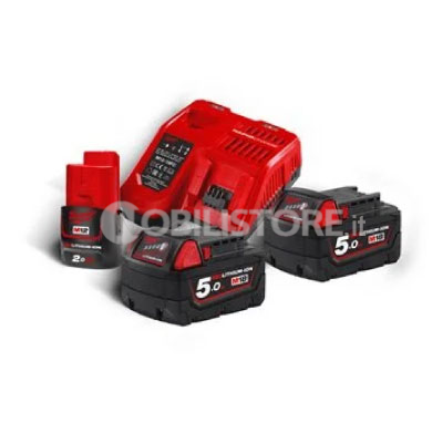 Energy kit Milwaukee M18 NRG-502 + batteria 12V in omaggio
