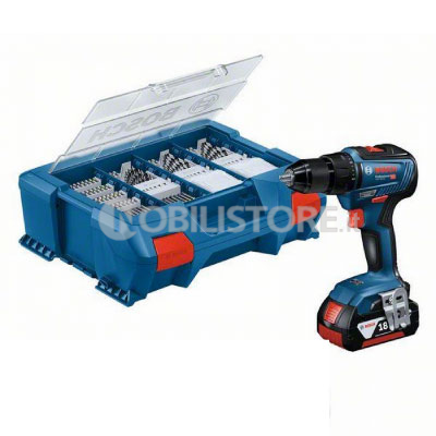 Trapano avvitatore Bosch GSR 18V-55 + L-Case con 82 accessori