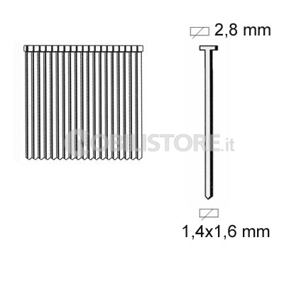 Chiodini piccola testa 1,4x1,6 mm Bostitch TIP Brad