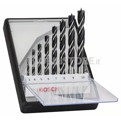 Set 8 punte Bosch Robust Line elicoidali per legno