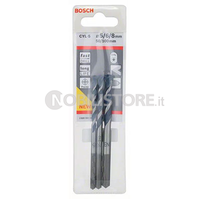 Set 3 punte Bosch CYL-5 per calcestruzzo