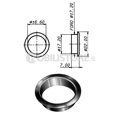 Ghiera per cilindro Ø 16.5 mm