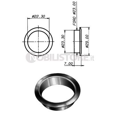 Ghiera per cilindro Ø 22 mm