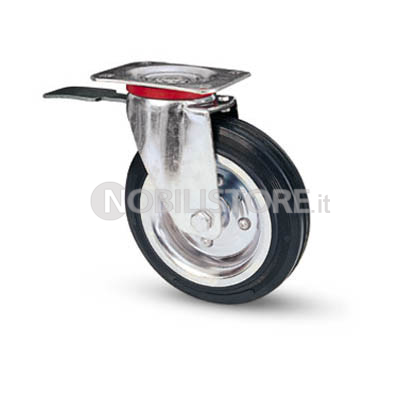 Ruota Serie 80BIS con piastra girevole e freno posteriore