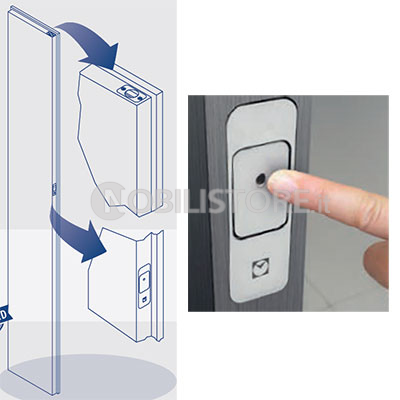 Sblocco magnetico per porta a doppio battente Push&Go Evo