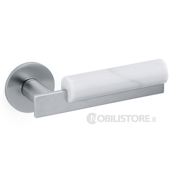 MF Cromo satinato + marmo Bianco Statuario/Satin chrome + Statuario white marble