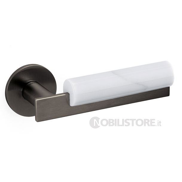 UF SuperAtracite satinato  + marmo Bianco Statuario/SuperAnthracite satin + Statuario white marble