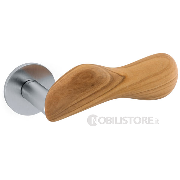 MU Cromo satinato + legno Ulivo/Satin chrome+Olive wood