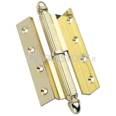 Cerniera porta con collo, 120 mm, rigata, finale barocco