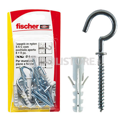Tassello Fischer S 6 C 1K occhiolo aperto