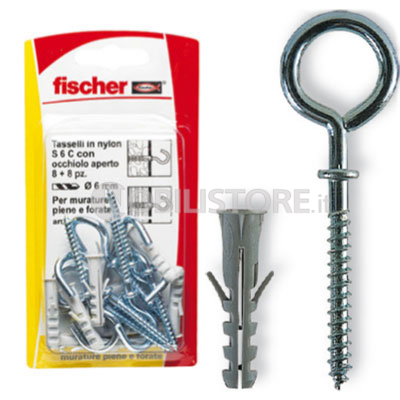 Tassello Fischer S 6 C 3K occhiolo chiuso