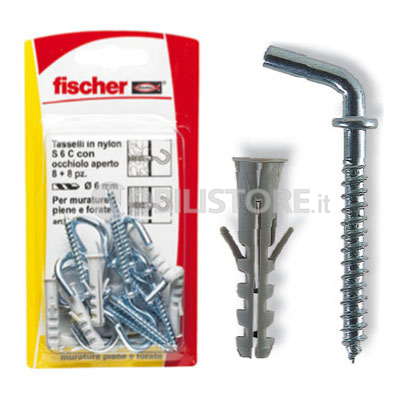 Tassello Fischer S 6 C 8K gancio corto