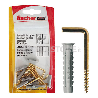 Tassello Fischer SX 4G K appendiquadri con gancio