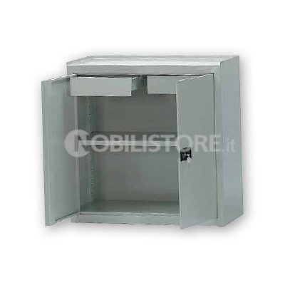 Armadio metallico con 1 ripiano e 2 cassetti