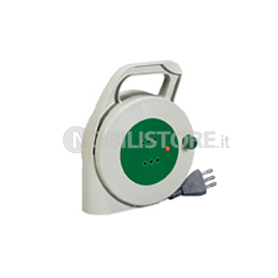 Avvolgicavo 10 m. H05VV-F 3G1 - 2 prese 2P+T 10A + disgiuntore