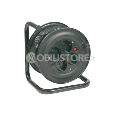 Avvolgicavo ONDA H05VV-F 3G1,5 - 4 prese 2P+T 16A bipasso/standard tedesco + disgiuntore