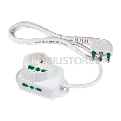 Multipresa TRIAX a 1 uscite in testa + 2 prese laterali