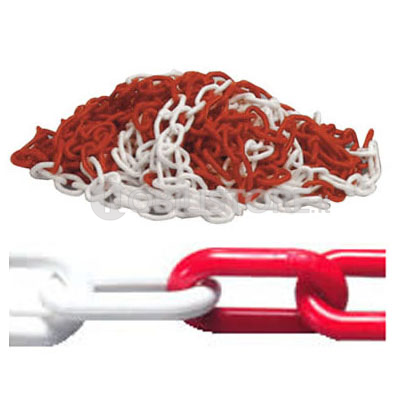 Catena in plastica bicolore bianca/rossa