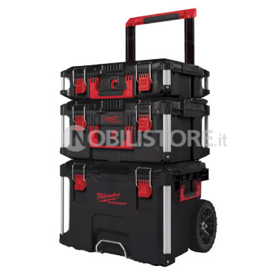 Trolley Milwaukee PackOut con 3 cassette portautensili