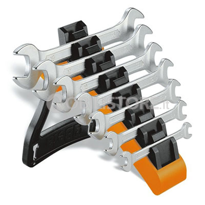 Set di chiavi a forchetta doppie Beta 55/SP7 con supporto