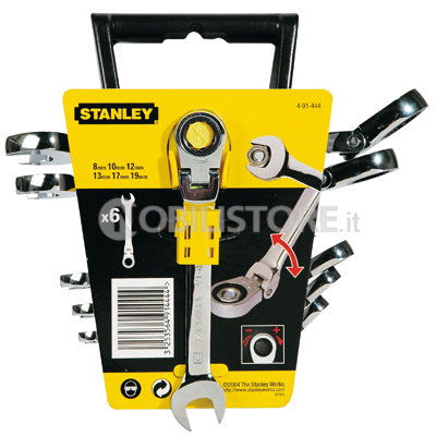 Set 6 chiavi combinate a cricchetto snodato Stanley