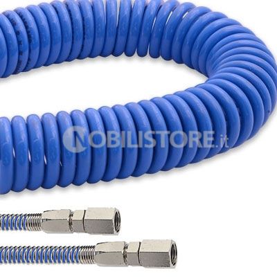 Tubo per aria in poliuretano spiralato con raccordi