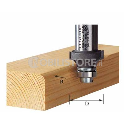 Fresa HM a raggio concavo a due taglienti attacco cilindrico per Festool OFK 500