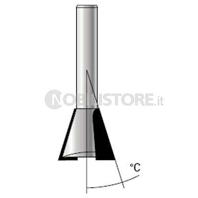 FRESA HM A CODA DI RONDINE PER INCASTRI a due taglienti attacco ø 6