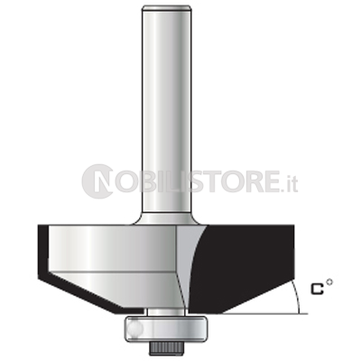 FRESA HM PER RIFILARE A SMUSSO a due taglienti attacco ø 6 con cuscinetto