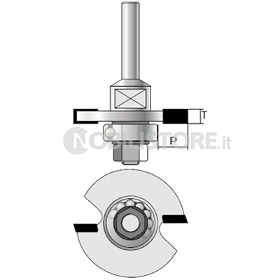 FRESA HM PER CAVE a due taglienti attacco ø 6 con cuscinetto