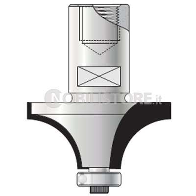 FRESA HM A RAGGIO CONVESSO a due taglienti attacco M12x1 con cuscinetto