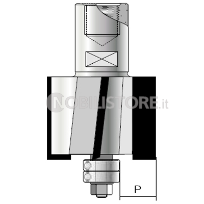 FRESA HM a quattro taglienti attacco M12 per doppi vetri