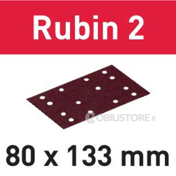 Foglio abrasivo Festool Rubin 2 80x133 mm forato