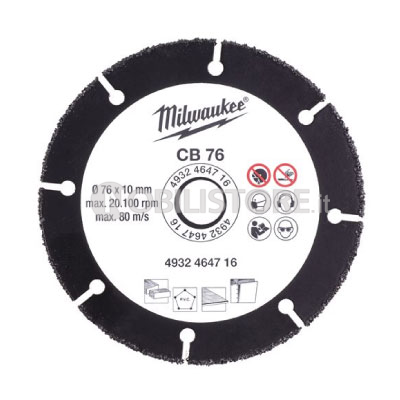 Disco diamantato al carburo Milwaukee 76 mm