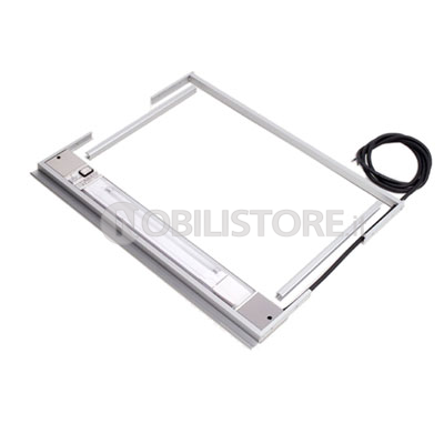 Telaio con gola regolabile e luce fluorescente per mobile scolapiatti