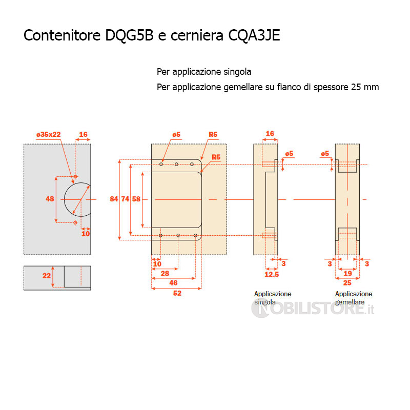 Contenitore DQG5B con cerniera CQA3JE