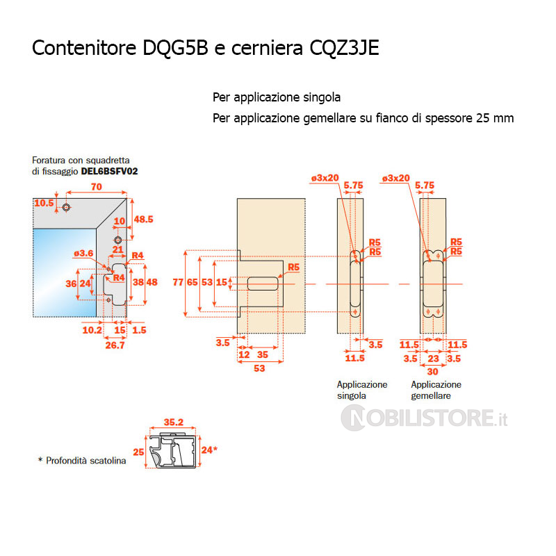 Contenitore DQG5B con cerniera CQZ3JE