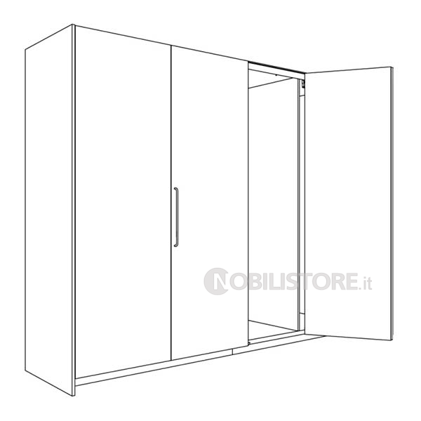 Guarnitura Hawa-Folding Concepta 25 con binario L 2120mm in abbinamento a Concepta