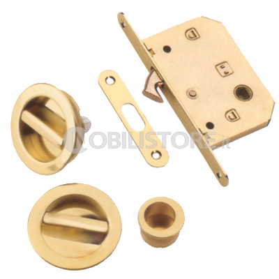 Kit serratura con maniglia tonda e chiavistello