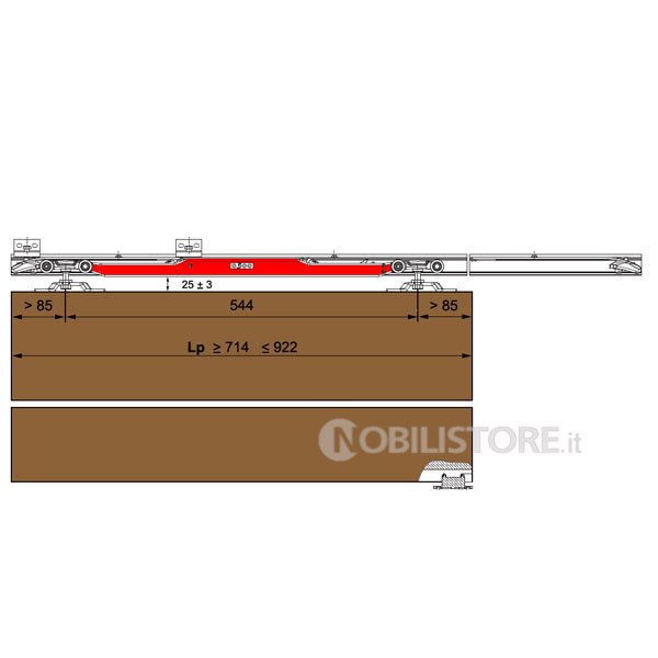 Guarnitura porta Koblenz 0500 120 kg, con abs