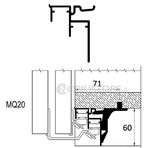 Binario guida inferiore alluminio Master Quick